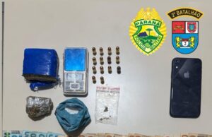 POLÍCIA MILITAR PRENDE HOMEM POR TRÁFICO E APREENDE DROGAS, MUNIÇÕES E VEÍCULO EM SIQUEIRA CAMPOS