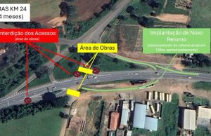 Construção de viaduto na BR-153 altera acessos no km 24, em Jacarezinho