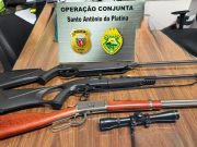 Operação conjunta entre Policia Militar e PCPR, prende dois homens e apreende armas e munições em Santo Antônio da Platina