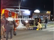 Colisão entre motocicletas deixa motociclista ferido no centro de Jacarezinho