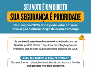 Mulheres em situação de violência domestica ou familiar, terá direito a votar em local seguro, de sua escolha.